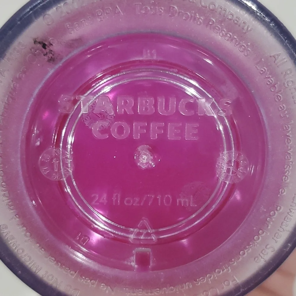 Starbucks double walled insulated tumbler. Pink with white flowers pattern.